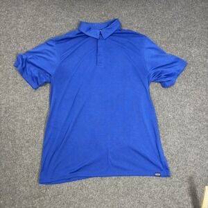 Patagonia Blue Performance Polo Shirt Mens L Recycled Poly